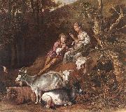 Landscape with Shepherdess Shepherd Playing Flute (detail) ad